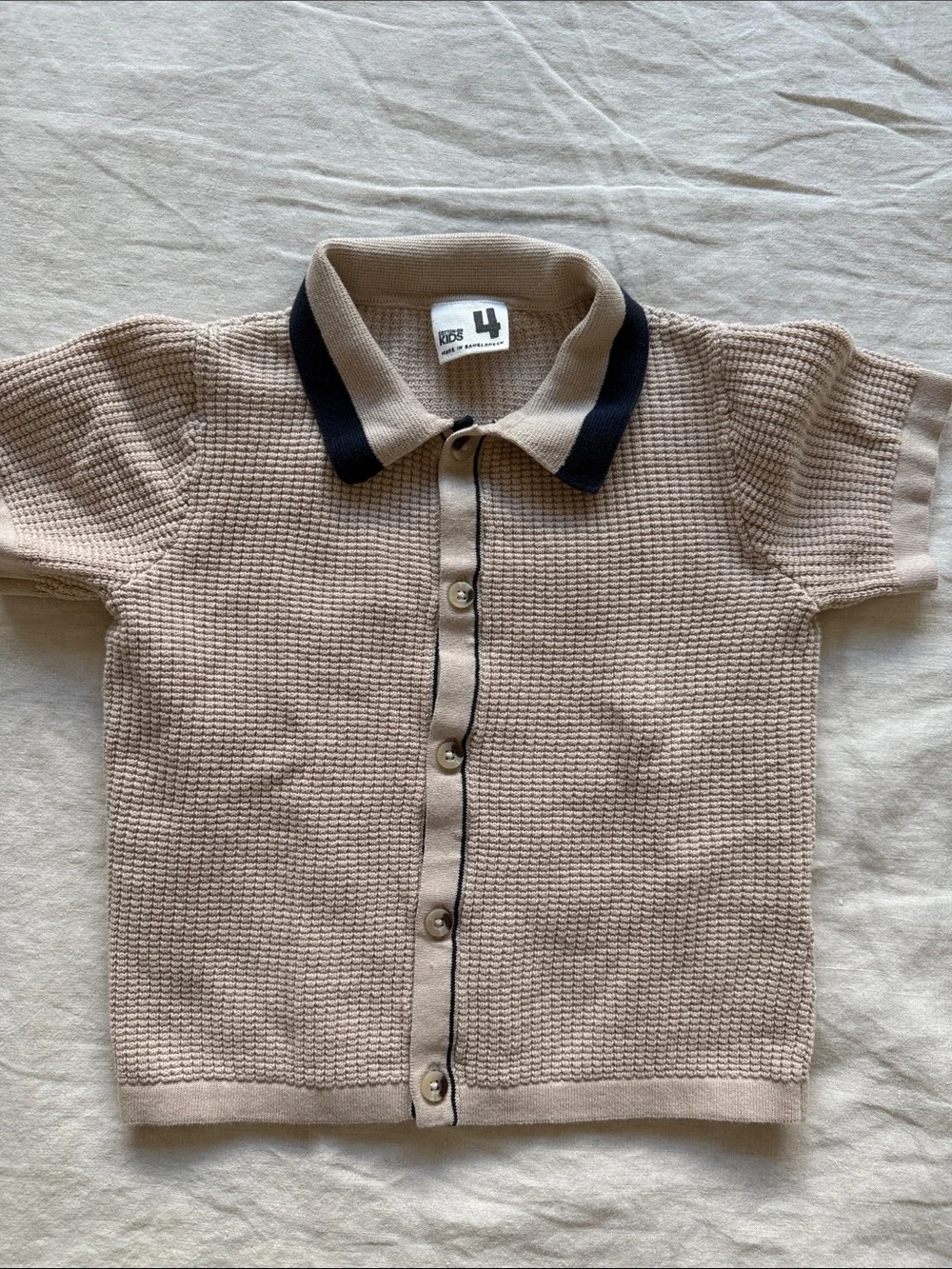 Cotton On Kids + Old Navy Pattern Polo Shirts & Navy Trimmed Waffle Knit